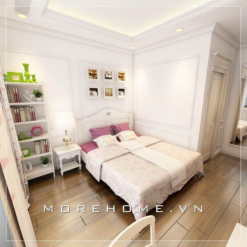 Giường ngủ màu trắng